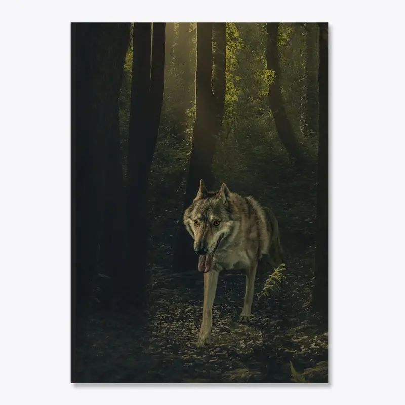 Wolf in the woods 2 sticker